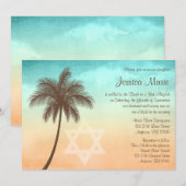 Tropische beukenpalm Bat Mitzvah-uitvindingen Kaart (Voorkant / Achterkant)