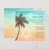 Tropische beukenpalm Bat Mitzvah-uitvindingen Kaart (Voorkant / Achterkant)