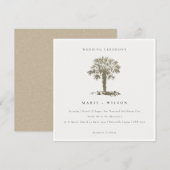 Tropische beukenpalm Donkergouden bruiloft uitnodi Bedankkaart (Voorkant / Achterkant)