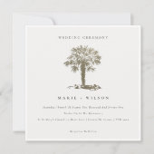 Tropische beukenpalm Donkergouden bruiloft uitnodi Bedankkaart (Voorkant)