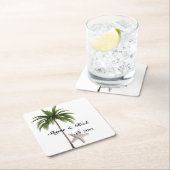 Tropische beukenpalm Moderne bruiloft Kartonnen Onderzetters (Insitu)