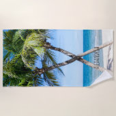 Tropische beukenpalm Trees DIY Persoonlijke foto Strandlaken (Voorkant)
