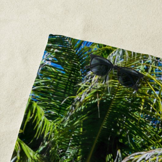 Tropische beukenpalm Trees DIY Persoonlijke foto Strandlaken (In situ)