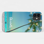Tropische beukenpalm Trees String Lights Hawaii Case-Mate iPhone Case (Achterkant (horizontaal))