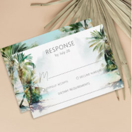 Tropische beukenpalm Trees Wedding RSVP Kaart
