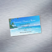 Tropische beukenpalmbomen Ocean Zee Custom Busines Magnetisch Visitekaartje (Voorbeeld)