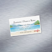 Tropische beukenpalmbomen Ocean Zee Custom Busines Magnetisch Visitekaartje (Voorbeeld)
