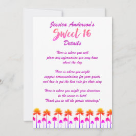 Tropische beukenpalmbomen zoete zestien DETAILS Kaart