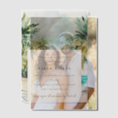 Tropische beukenpalmboom Waterverf Birthday Vellum Uitnodigingen (Offset (Koppel))