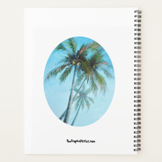 Tropische beukenpalmboomstructuurthema Planner (Achterkant)