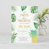 Tropische bewerkbare zomerfeest Kaart (Staand voorkant)