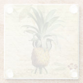 Tropische bijtende anananaskunst glazen onderzetter (Achterkant)