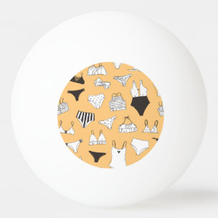 Tropische bikini: handgetekend zomerpatroon pingpongbal