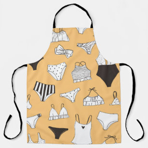 Tropische bikini: handgetekend zomerpatroon schort