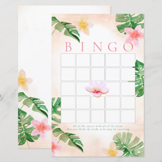 Tropische Bingo Douche Spel (Voorkant / Achterkant)