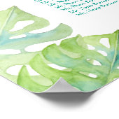 Tropische blaadjes huwelijkszittingsschema poster (Hoek)