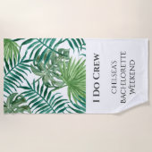 Tropische Blad Bachelorette Strandfeest Handdoek (Voorkant)