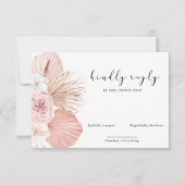 tropische blad bohemian blush RSVP-kaart RSVP Kaartje (Voorkant)
