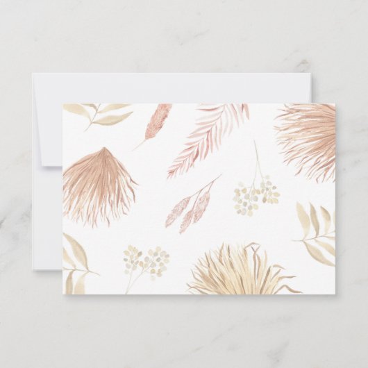 tropische blad bohemian blush RSVP-kaart RSVP Kaartje (Achterkant)