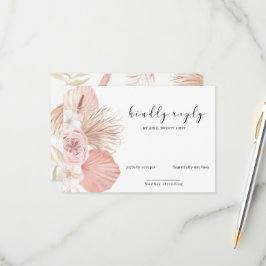 tropische blad bohemian blush RSVP-kaart RSVP Kaartje