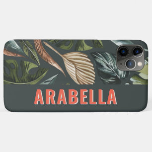 Tropische blad botanische gepersonaliseerde naam Case-Mate iPhone case
