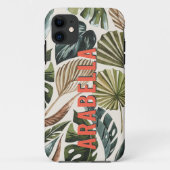 Tropische blad botanische gepersonaliseerde naam Case-Mate iPhone case (Achterkant)