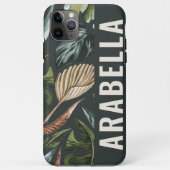 Tropische blad botanische gepersonaliseerde naam Case-Mate iPhone case (Achterkant)