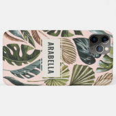 Tropische blad botanische gepersonaliseerde naam Case-Mate iPhone case (Achterkant (horizontaal))