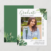 Tropische blad foto afstudeeraankondiging