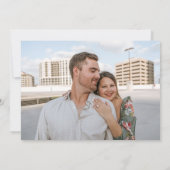 Tropische blad foto strand bruiloft save the date (Achterkant)