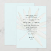 Tropische Blad ijsblauw Beide Ouders Trouwen Kaart (Voorkant / Achterkant)