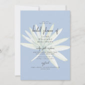 Tropische Blad Mint & Blauwe Bruidsborrel Kaart (Voorkant)