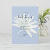 Tropische Blad Mint & Blauwe Bruidsborrel Kaart (Staand voorkant)