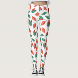 Tropische blad patroon yoga leggings