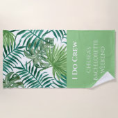 Tropische blad witte vrijgezellenfeest strandparty strandlaken (Voorkant)