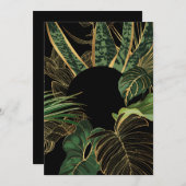 Tropische bladbanner, groene oerwouden planten en  feestdagenkaart (Voorkant / Achterkant)