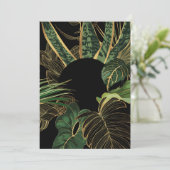 Tropische bladbanner, groene oerwouden planten en  feestdagenkaart (Staand voorkant)