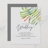 Tropische bladbestemming strand bruiloft uitnodigi (Voorkant / Achterkant)