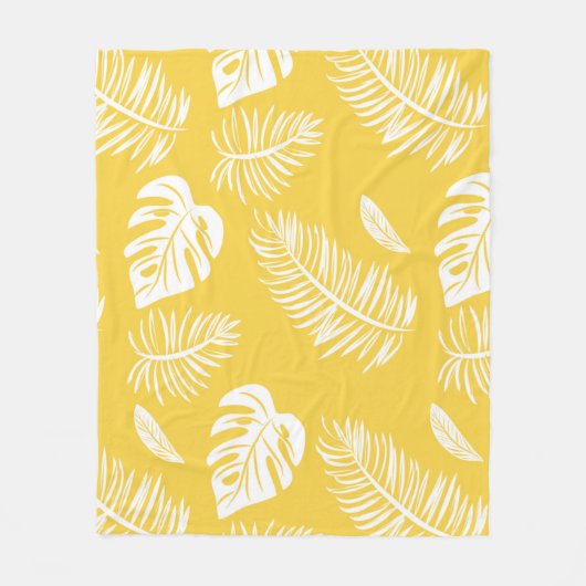 Tropische bladeren 16 fleece deken (Voorkant)
