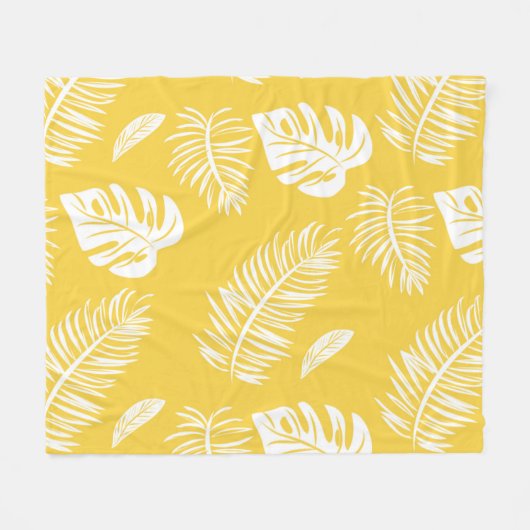 Tropische bladeren 16 fleece deken (Voorkant (Horizontaal))
