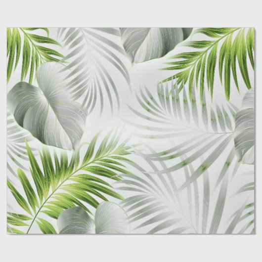 Tropische bladeren 1 cadeaupapier (Vlak)