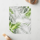 Tropische bladeren 1 notitiekaartje (Voorkant / Achterkant in situ)