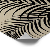 Tropische bladeren 1 zwart op Tan Modern Art afdru Poster (Hoek)