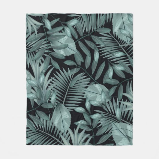 Tropische bladeren 4 fleece deken (Voorkant)