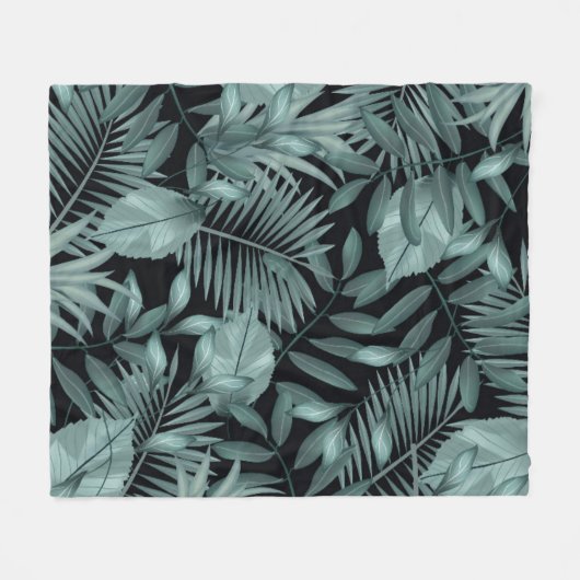 Tropische bladeren 4 fleece deken (Voorkant (Horizontaal))