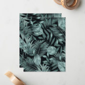 Tropische bladeren 4 notitiekaartje (Voorkant / Achterkant in situ)