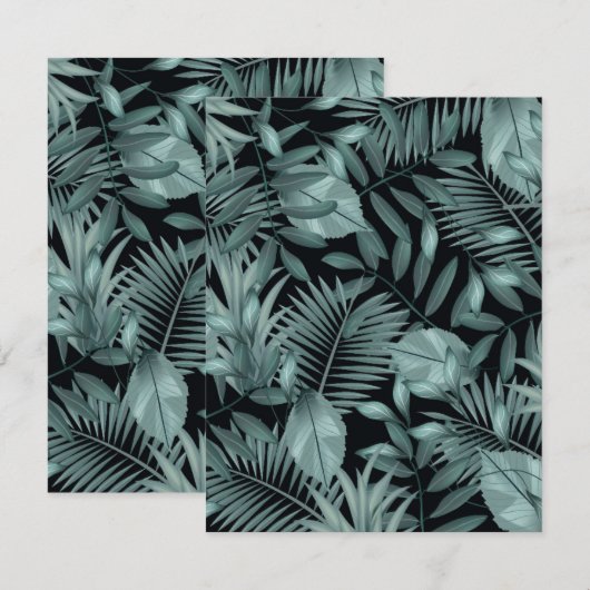 Tropische bladeren 4 notitiekaartje (Voorkant / Achterkant)