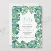Tropische bladeren 60ste verjaardag uitnodigingen  (Voorkant)