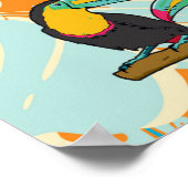 Tropische bladeren aan naadloos patroon poster (Hoek)