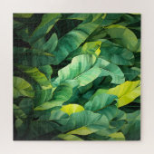 Tropische Bladeren Abstract Botanisch Jungle Natuu Legpuzzel (Horizontaal)